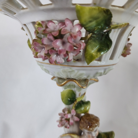 1907 Antique Von Schierholz Putti Compote Thuringia Germany - Picture 3 of 8